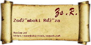 Zsámboki Róza névjegykártya